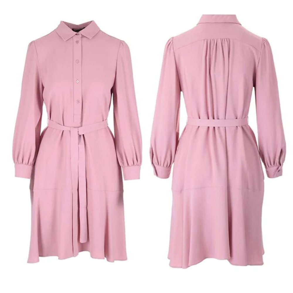Brand New, Weekend Max Mara Vals, Shirt Dress, Size US 8, Peony Color, MSRP $495
